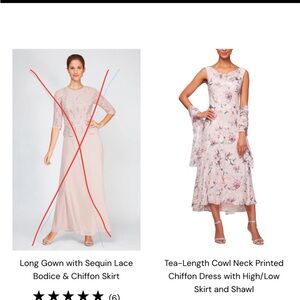 Alex Evenings Pink Sleeveless Cowl Neck High Low Gown